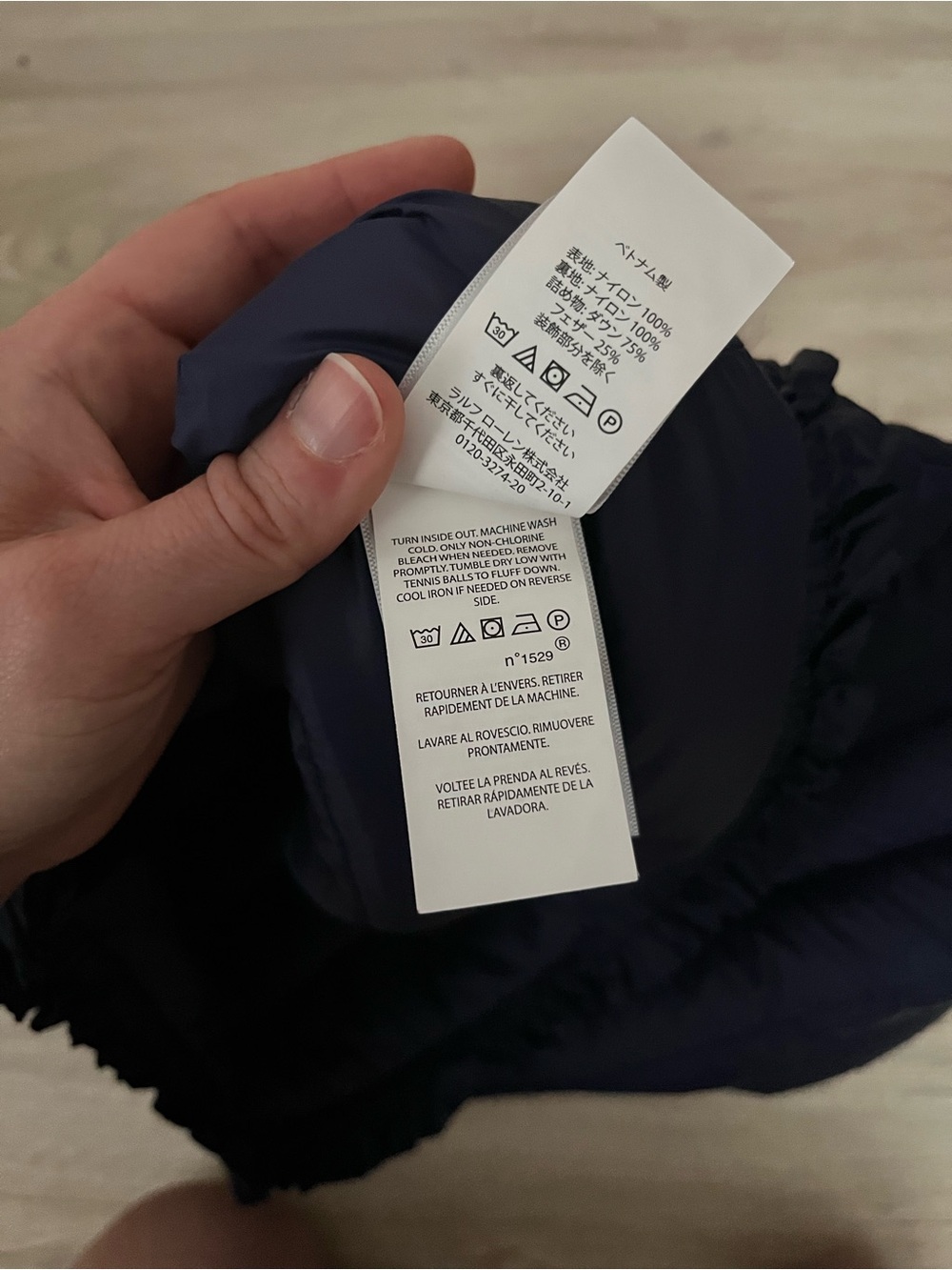 Polo by Ralph Lauren Kid’s Quilted Puffer Down Vest Navy Blue - Size XL - Picture 7 of 8